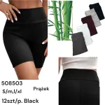 Legginsy damskie prążkowane czarne S/M, L/XL