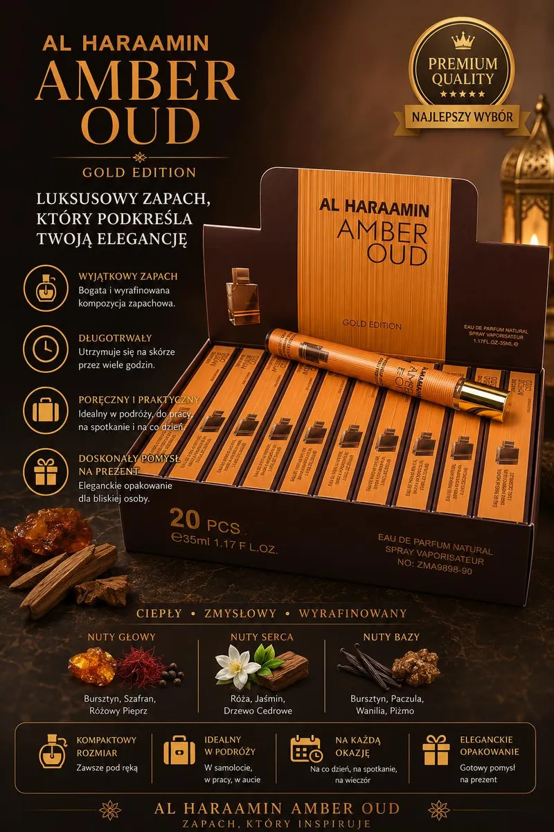 Al Haraamin Amber Oud Gold Edition Perfumy 35ml luksusowy zapach