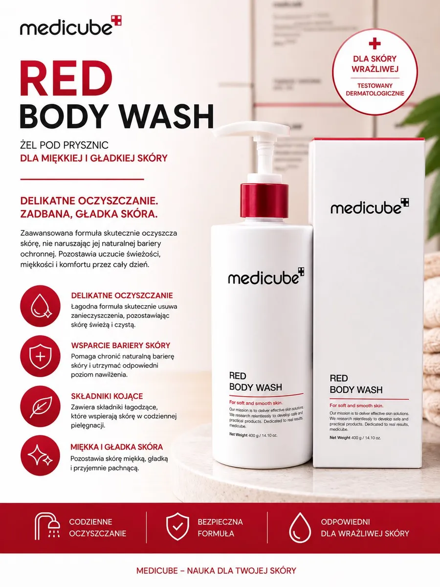 Medicube Red Body Wash żel pod prysznic 400 g do skóry wrażliwej