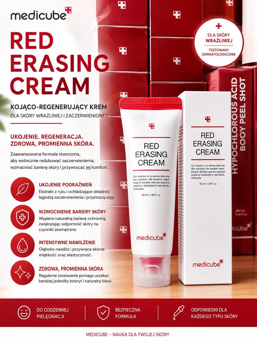 Medicube Red Erasing Cream 50 ml krem kojąco-regenerujący do skóry wrażliwej