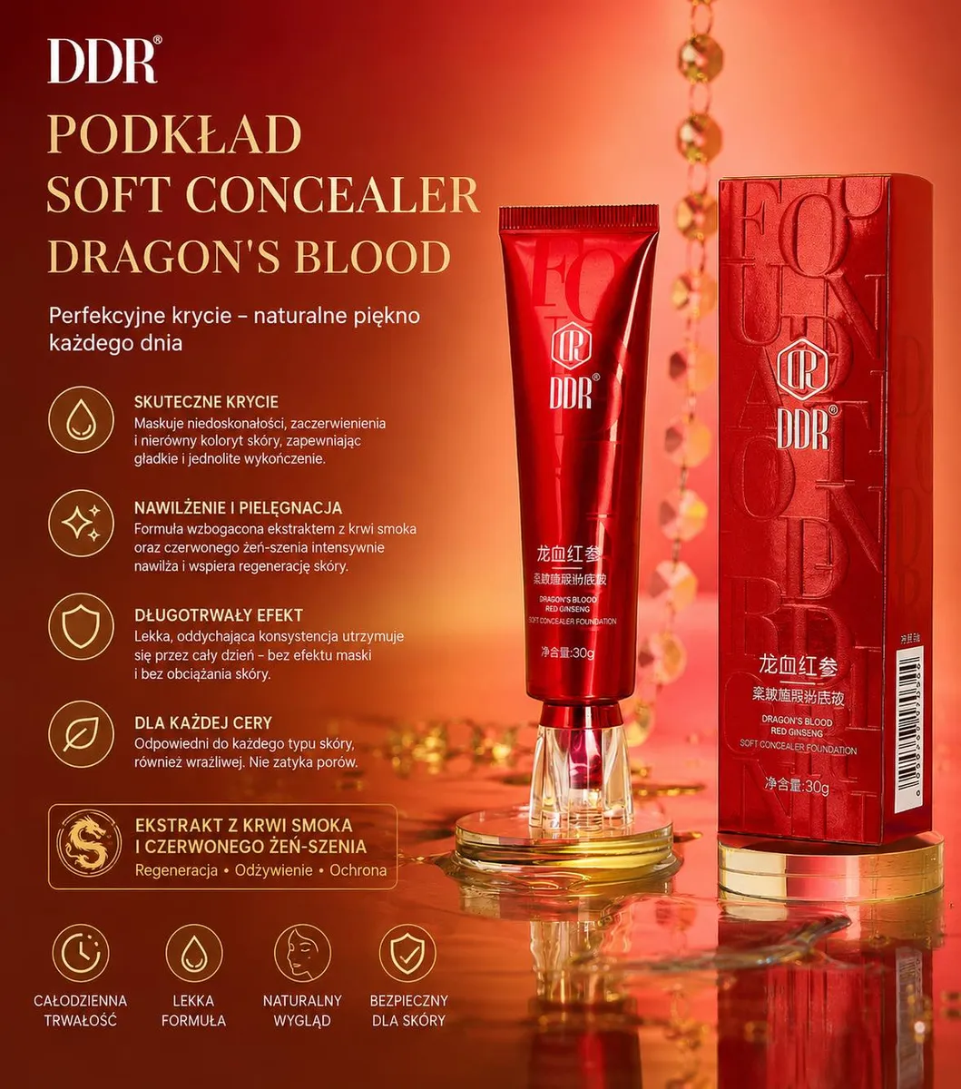 DDR Soft Concealer Dragon’s Blood podkład 30g naturalne krycie