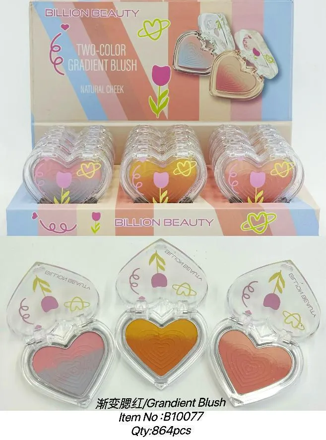 Billion Beauty Two-Color Gradient Blush róż do policzków serce