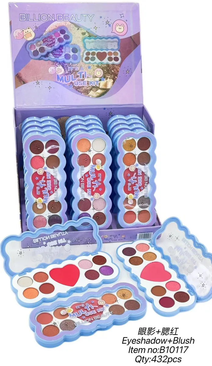 Billion Beauty Paleta Cieni i Różu Wielokolorowa