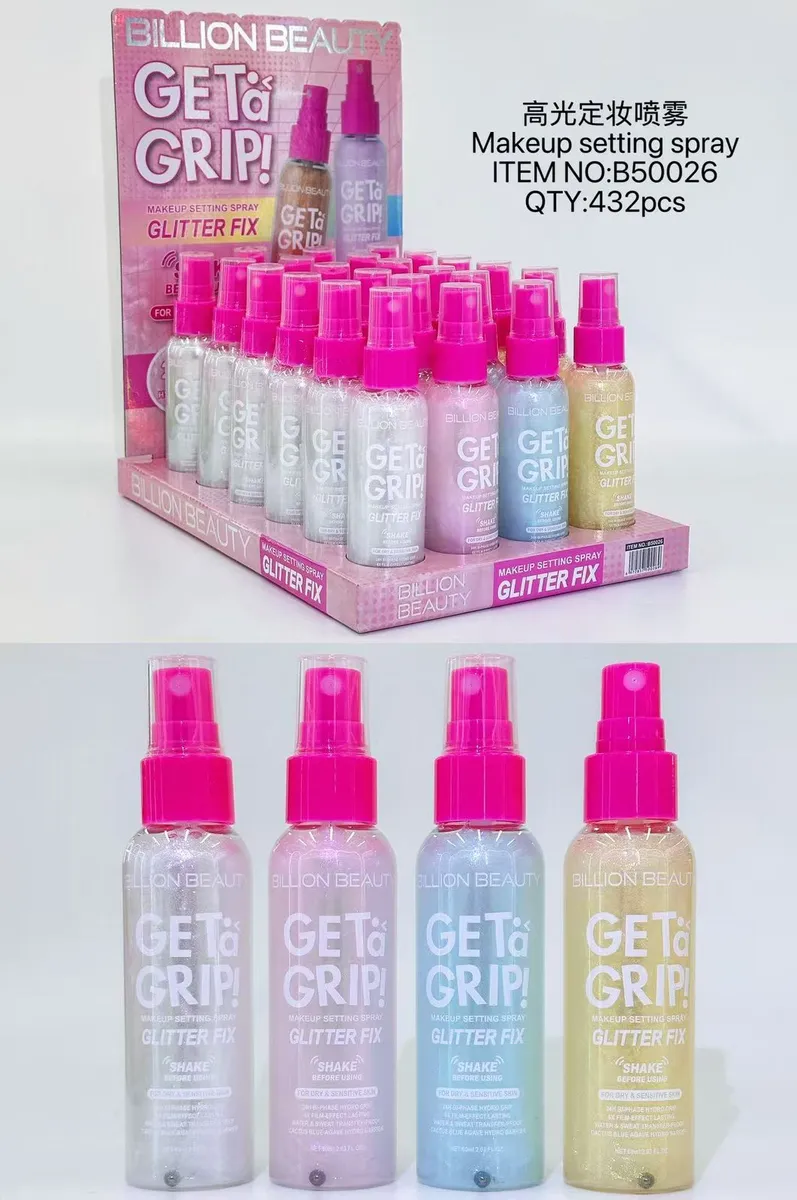Billion Beauty Get To Grip! Glitter Fix spray utrwalający makijaż z brokatem