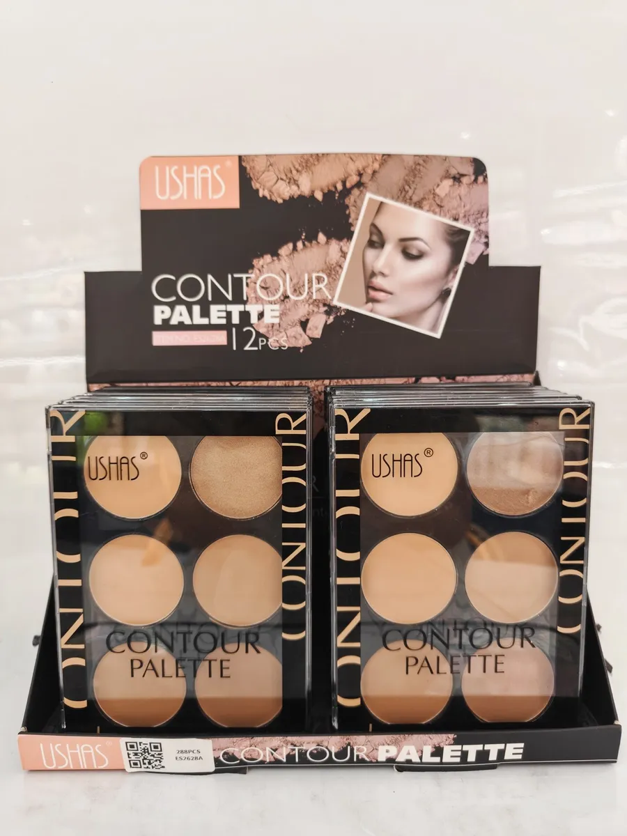 Ushas Contour Palette paleta do konturowania 6 kolorów beżowo-brązowa