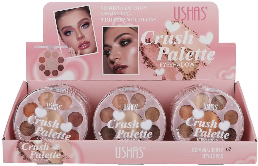 Ushas Crush Palette paleta cieni do powiek 9 kolorów nude