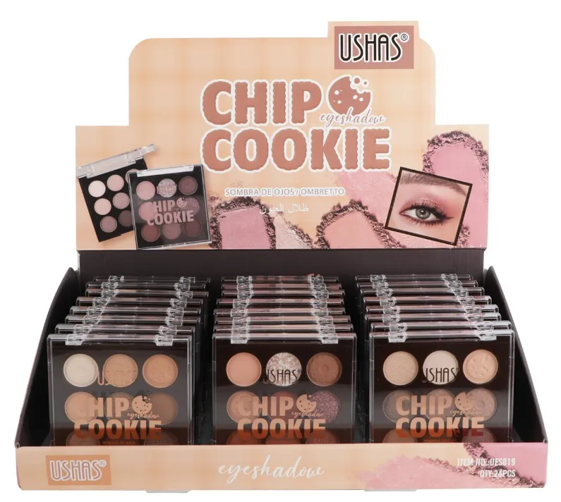 Ushas Chip Cookie paleta cieni do powiek 6 kolorów beże i brązy