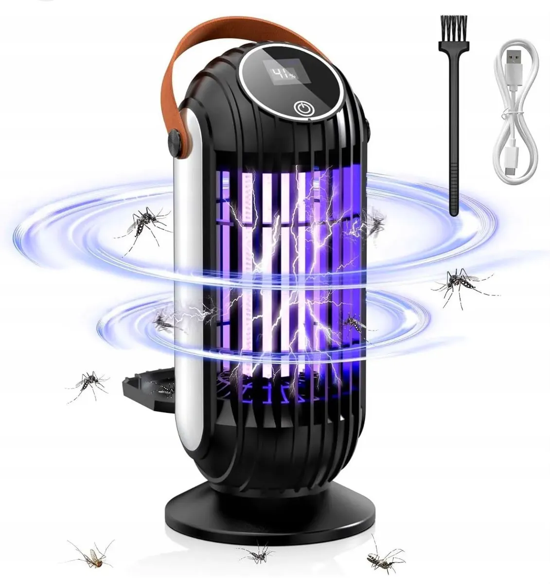 Lampa owadobójcza UV na komary i owady USB czarna z uchwytem