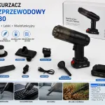 Bezprzewodowy odkurzacz samochodowy 12V z akumulatorem i akcesoriami