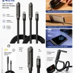 Kabel USB-C do USB-C 240W PD Fast Charging z wbudowaną składana podstawką