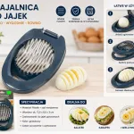 Krajalnica do jajek granatowa ze stali nierdzewnej i plastiku