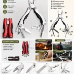 Multitool 9w1 wielofunkcyjne szczypce składane stal nierdzewna