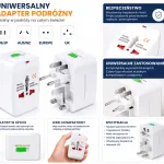 Uniwersalny Adapter Podróżny 4w1 z Zabezpieczeniem Przeciwprzepięciowym