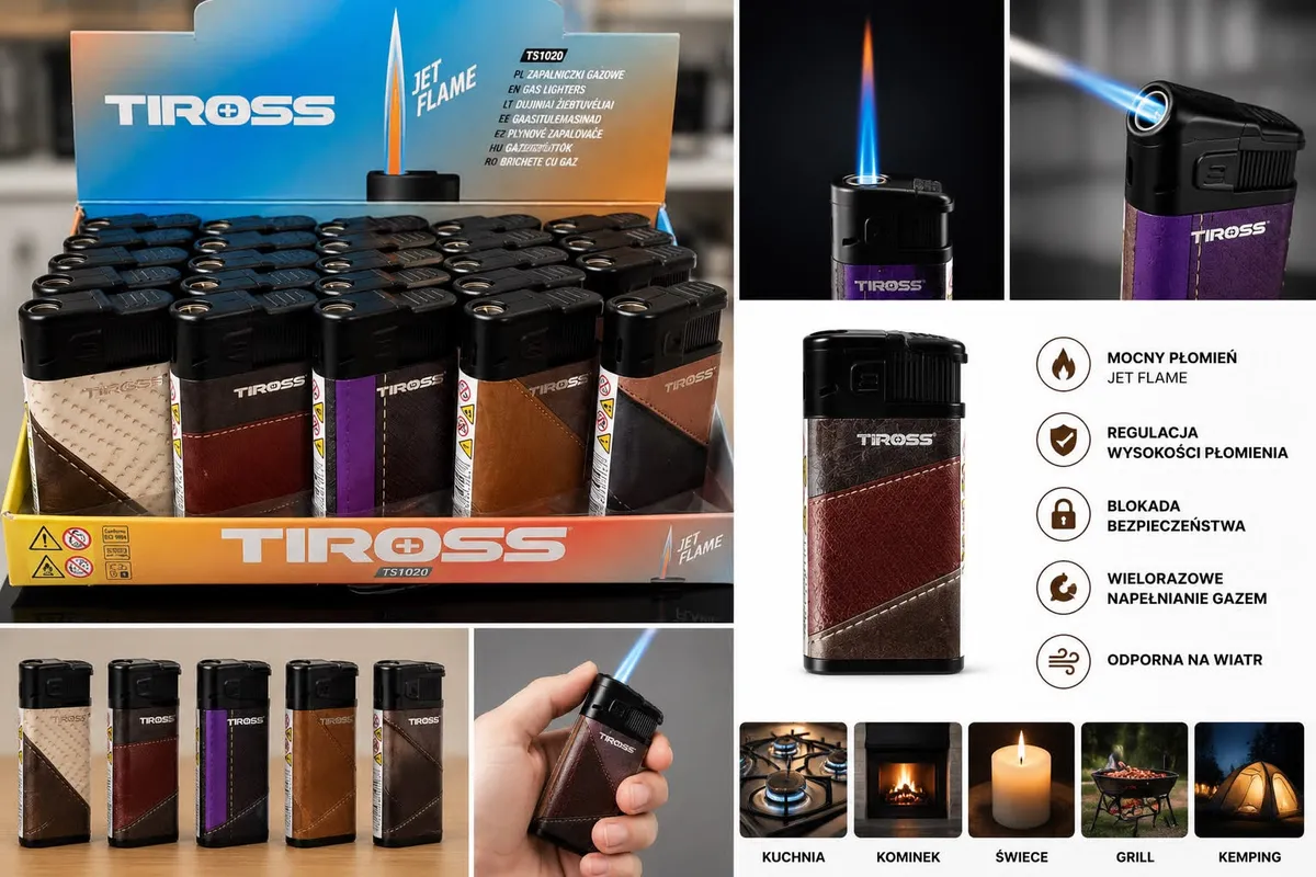 Zapalniczka Gazowa TIROSS TS1020 Jet Flame Mix Kolorów