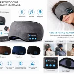 Opaska do spania Bluetooth z wbudowanymi słuchawkami i mikrofonem szara
