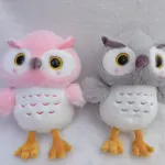 Pluszowa Sowa 25 cm miękka zabawka dziecięca różowa i szara