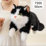 Pluszowy kot czarno-biały 50 cm miękki i realistyczny