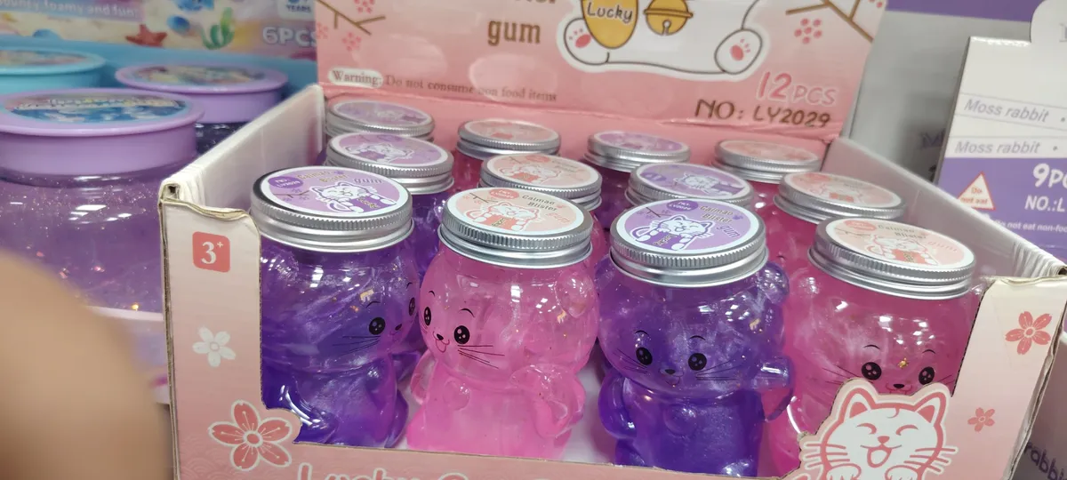Żelowa masa gumowa Lucky Cat różowo-fioletowa 12 sztuk
