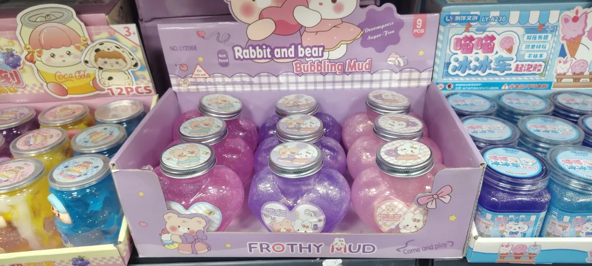 Błyszcząca masa plastyczna Rabbit and Bear w słoiczku 9 sztuk