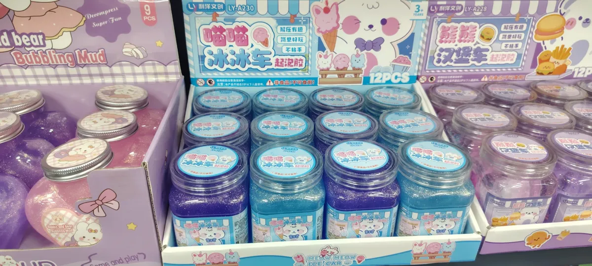 Kolorowy slime błyszczący w słoiczku 12 sztuk mix kolorów