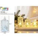Lampka świecowa LED w formie kwiatowego kryształu 8x4 cm