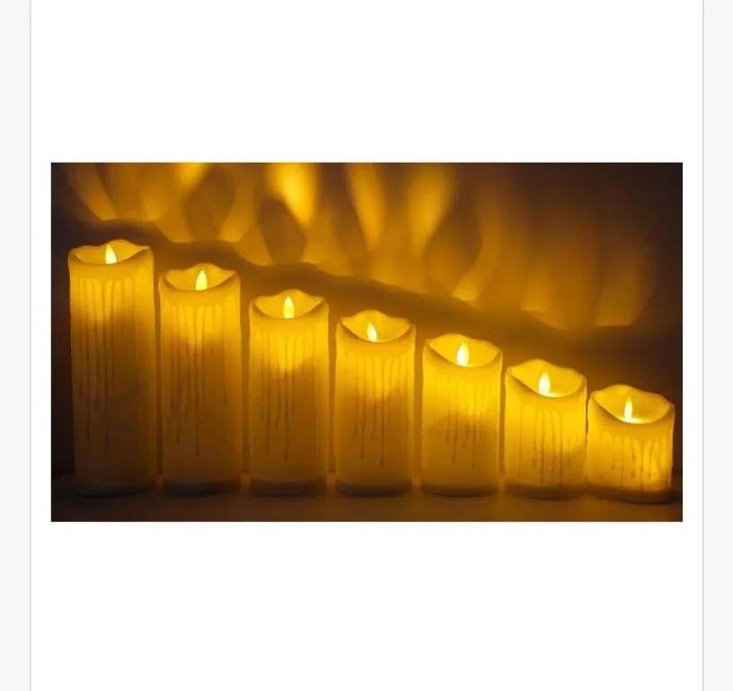 Świeczki LED imitujące płomień 7,5x10 cm zestaw 8 sztuk