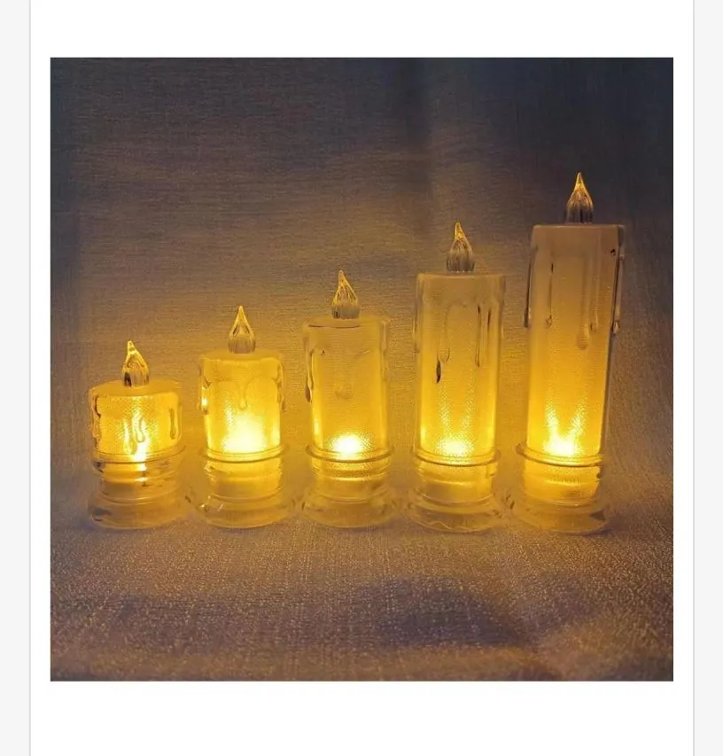 Zestaw LED świec imitujących płomień 5 szt. 5x9,5 cm