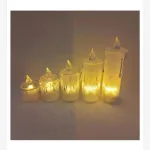 Zestaw LED świec dekoracyjnych 4 x 12 cm z efektem płomienia