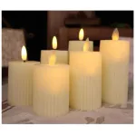 Świeca LED kremowa 5x7 cm z efektem płomienia