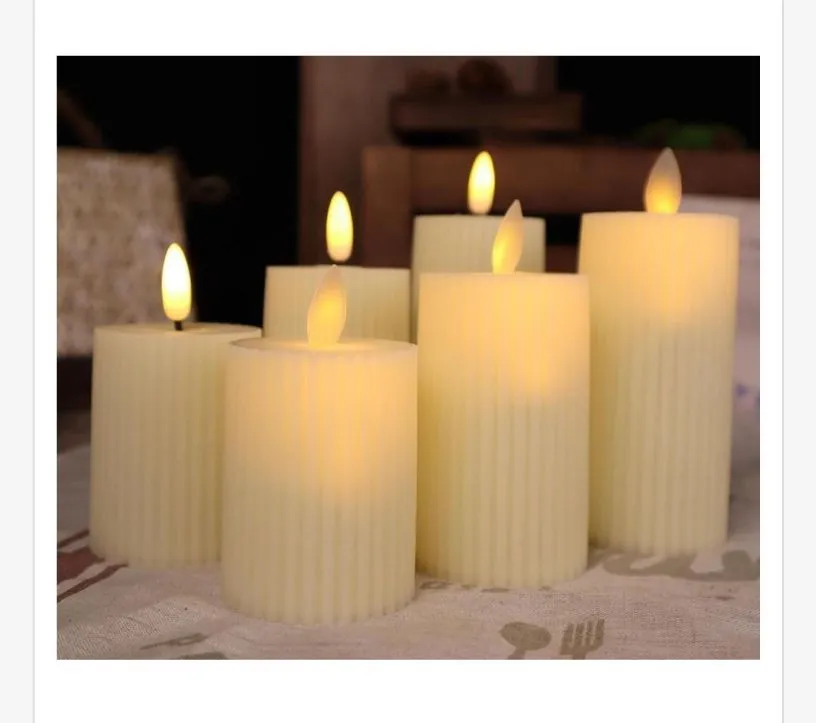 Świeca LED kremowa 5x7 cm z efektem płomienia