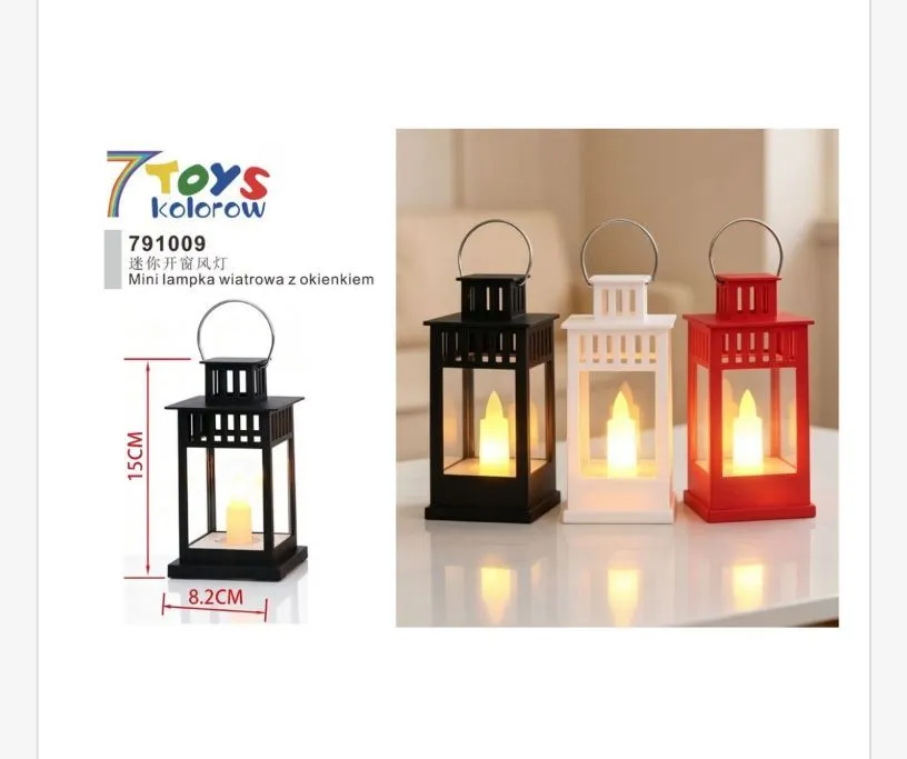 Mini lampka wiatrakowa 15x8,2 cm czarna, biała, czerwona