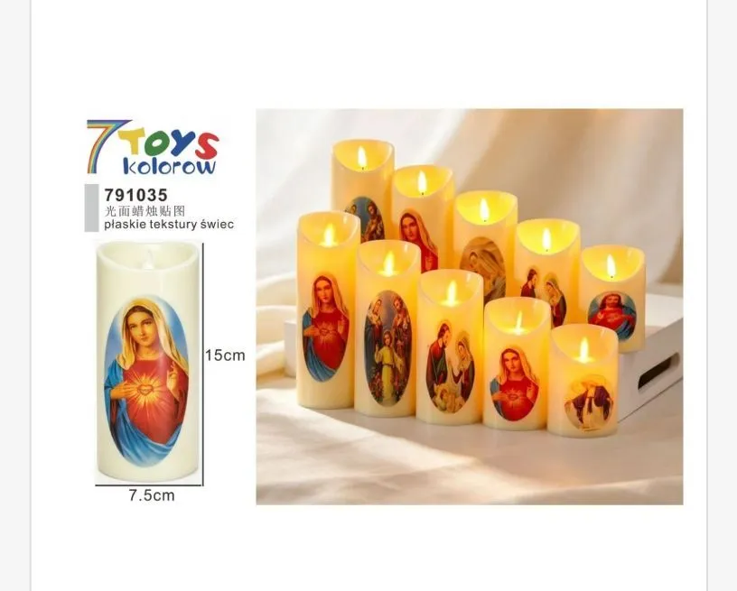 Świeca LED z motywem religijnym 15x7,5 cm 7 Toys kolorowa