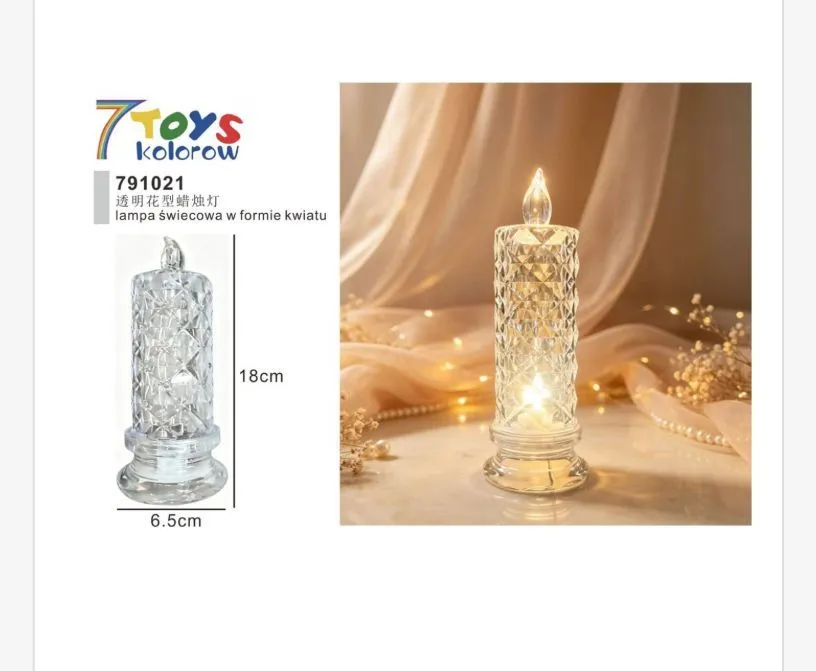 Lampa świecowa dekoracyjna transparentna 18 cm 7 Toys
