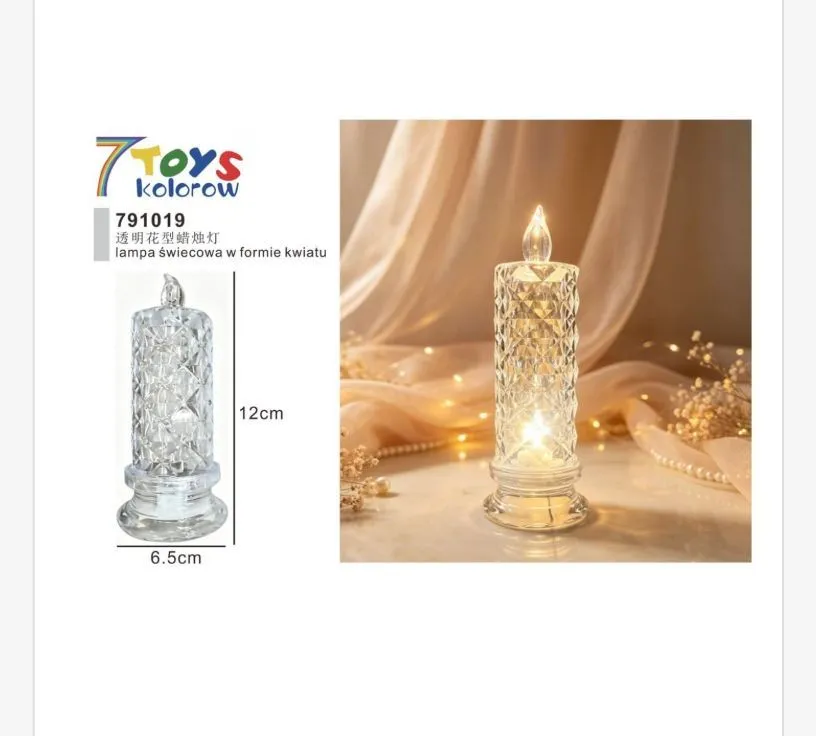 Lampa świecowa dekoracyjna transparentna 12x6,5 cm
