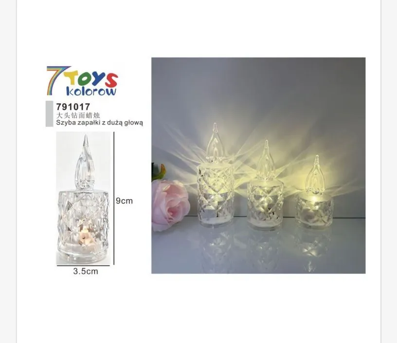Szybka zapalniczka LED z dużą głową 9x3,5 cm przezroczysta