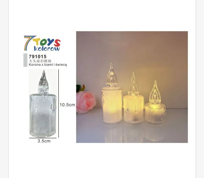 Świeca LED Korona z Izami Transparentna 10,5x3,5 cm