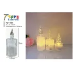 Świeca LED Korona z Łzami Transparentna 9x3,5 cm