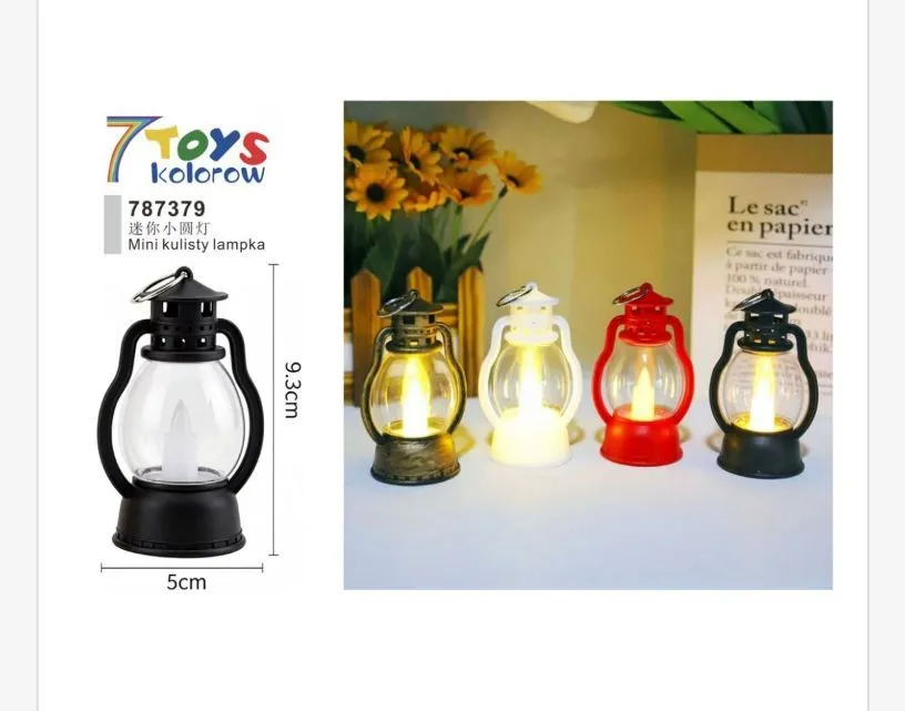 Mini kulista lampka dekoracyjna 9,3x5 cm czarna i kolorowa