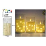 Świeca LED do filiżanki z dekoracyjnym oplotem 7,5x10 cm