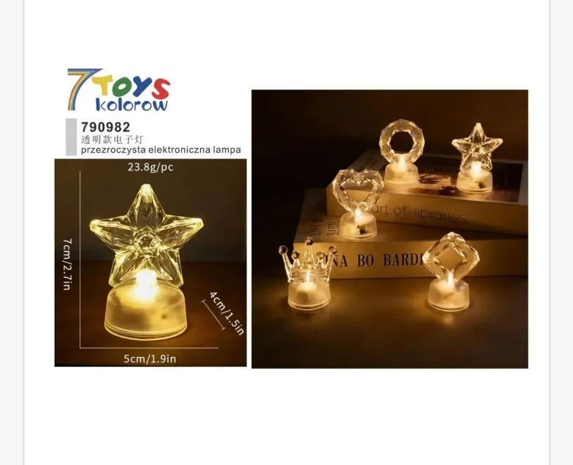 Przezroczysta elektroniczna lampa dekoracyjna LED 7 cm