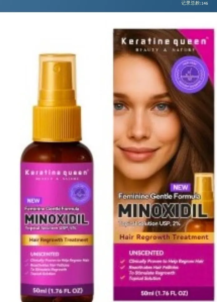 Butelka z atomizerem i kartonik Minoxidil 2% bez zapachu do pielęgnacji włosów