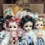Lalka Fashion Girl z 3D oczami i modną sukienką w kratę