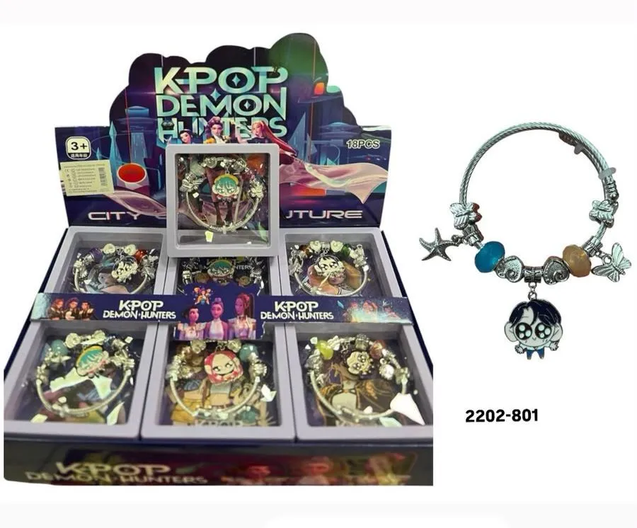 Bransoletka KPOP Demon Hunters z zawieszkami morskimi i postacią, opakowanie zbiorcze 18 sztuk