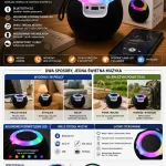 Głośnik Bluetooth M20 czarny z podświetleniem LED RGB 5W