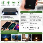 Powerbank JM1 Pro 20000mAh czarny z LED i USB-C PD