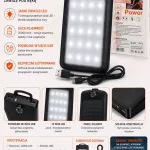 Power Bank Solarny 20000 mAh z Lampką LED i Kompasem Czarny