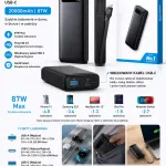 Anker Power Bank 20000mAh 87W Czarny z wbudowanym kablem USB-C