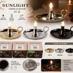 Świeca LED Dekoracyjna Sunlight chromowana na baterie 3 kolory