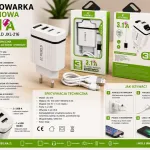 Ładowarka sieciowa ELWORLD JXL-216 3x USB 3.1A biała z kablem Micro USB 120 cm