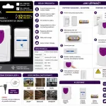 Dzwonek bezprzewodowy ORTEX OX-1163 AC biało-fioletowy 32 melodie